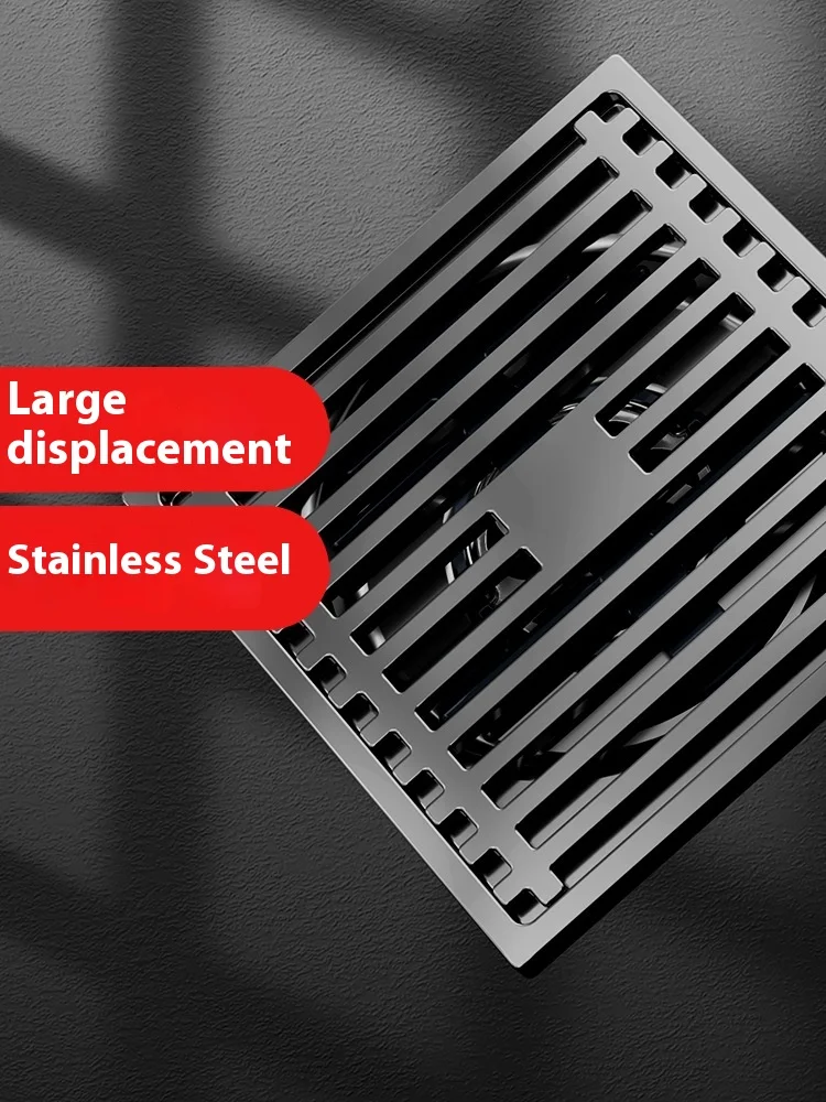 Large Displacement 304 Stainless Steel Floor Drain 75 Tubes 110 Sewer Anti-Odor Filter Bathroom Toilet Kitchen Plastic Drainer