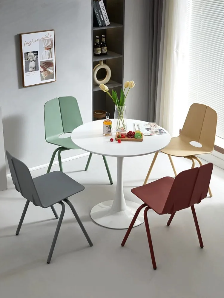 High Quality Restaurant  Furniture Colorful Plastic Chair Metal Legs Dining Chairs Black Folding French Wood Dining Room Chairs