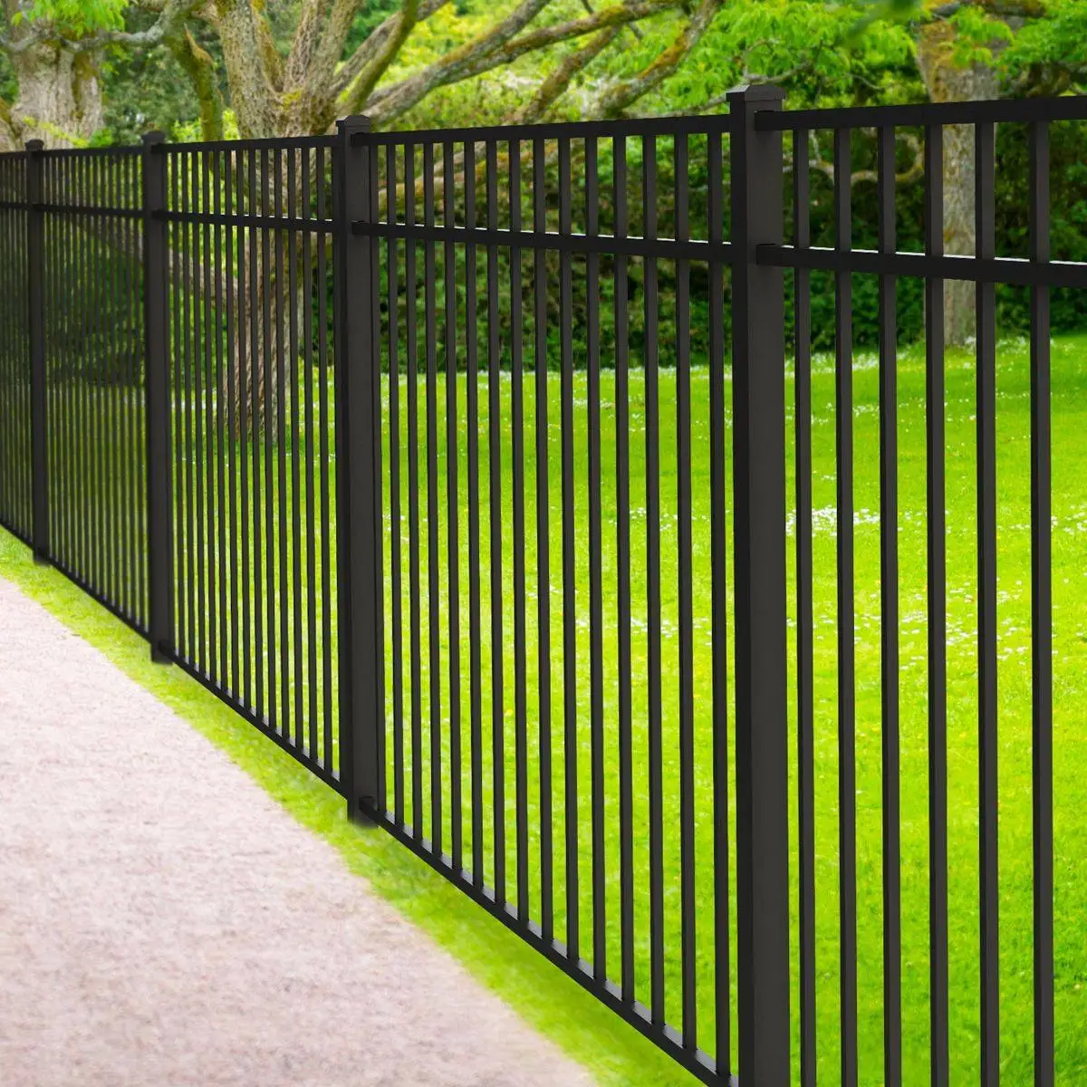 Metal Powder Coated Garden Fence, Trellis & Gates High Quality Garden Security Wrought Iron Steel Fence decorative fence panels
