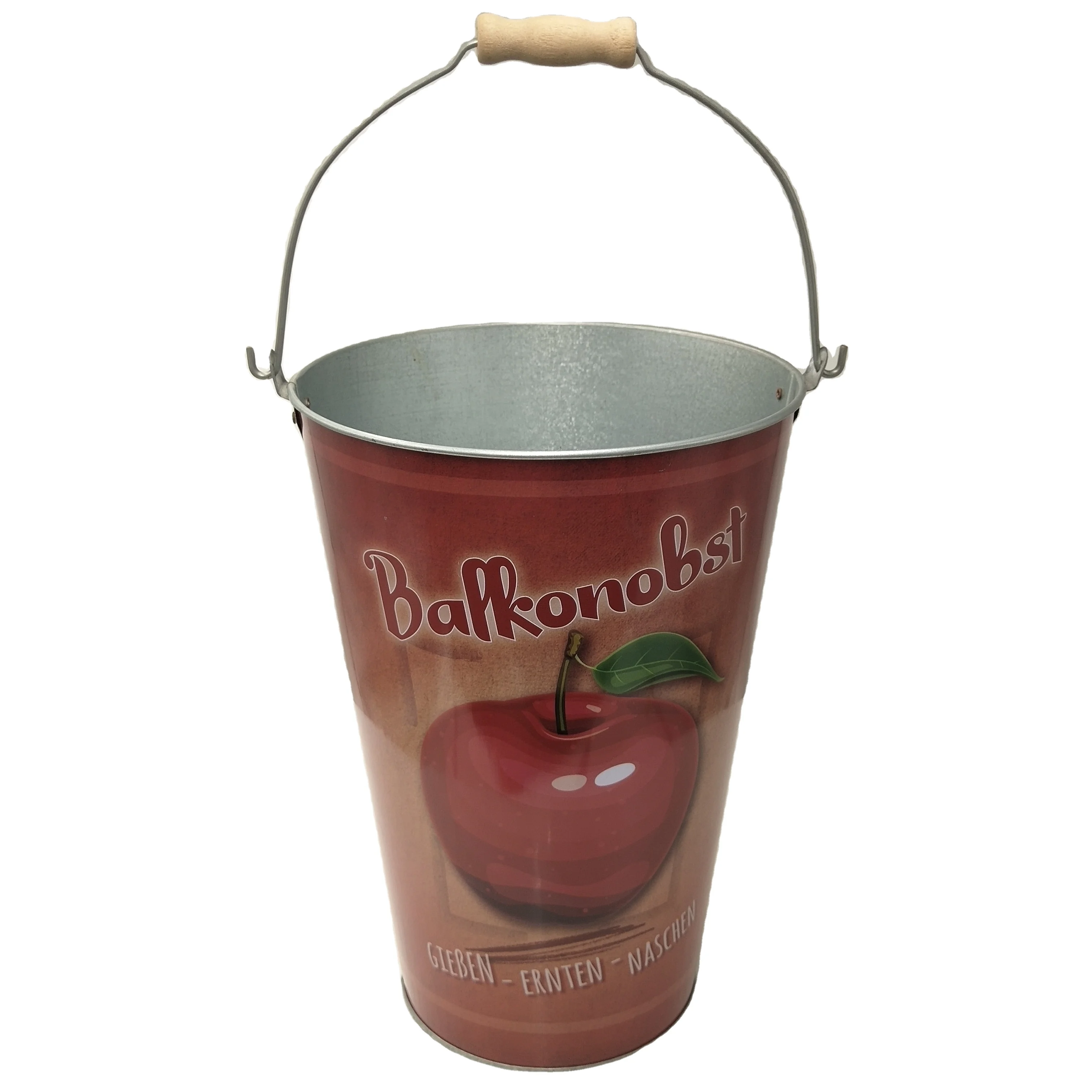 1/2/3.5 Gallon Custom Christmas Metal Handle Candy Popcorn Tin Bucket With Lid Handle