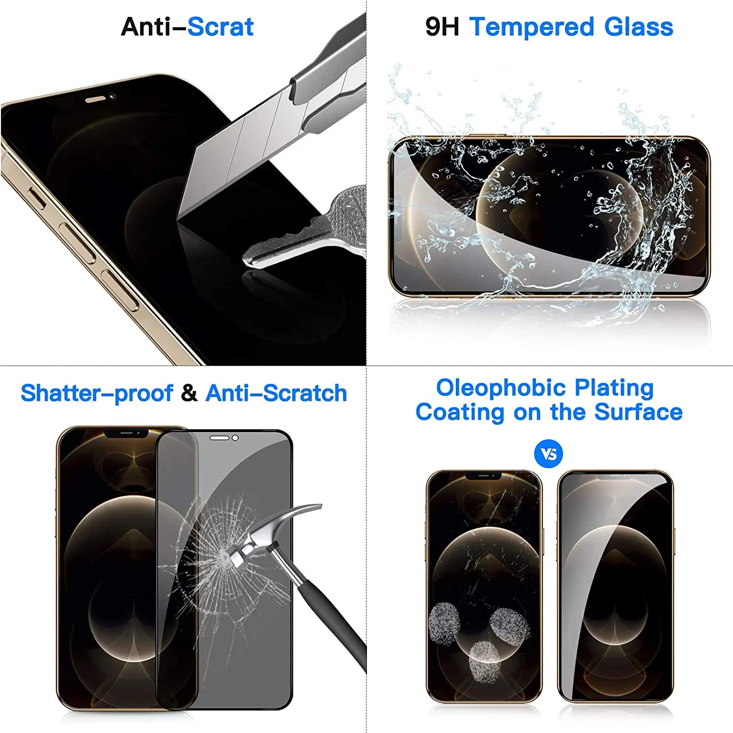 Anti-Spy Screen Protector For iPhone 13 12 11 Pro MAX Tempered Glass For iPhone XS MAX XR 7 8 Plus 13 Pro mini Privacy Film