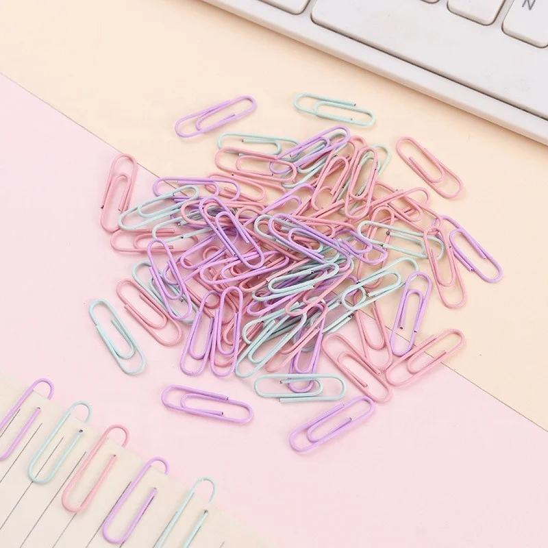 PVC Free Color Coated Paper Clips Office Paper Clamp Paper clips for Office School and Personal Use