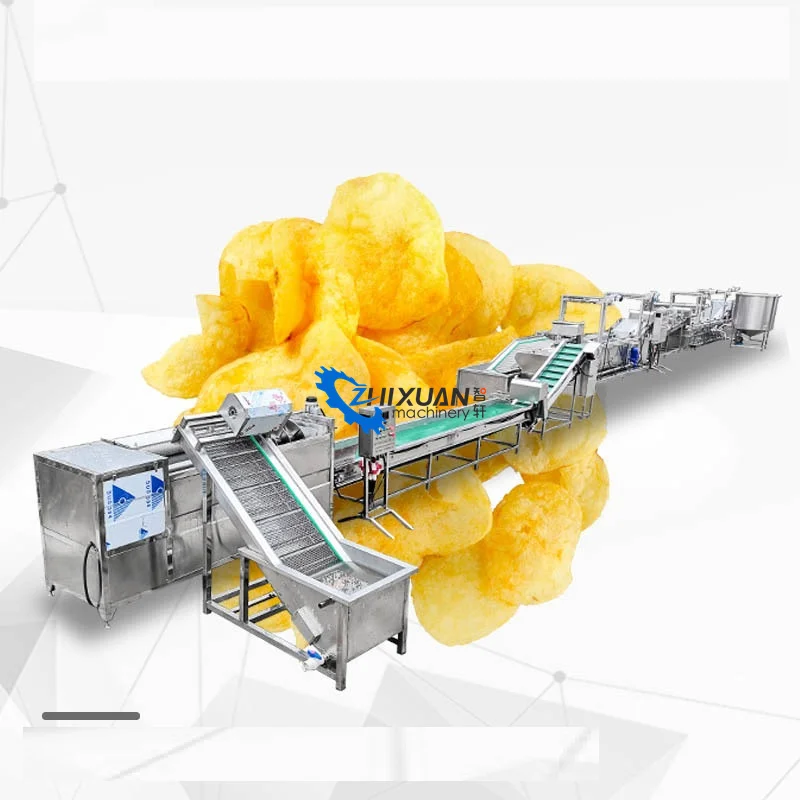 Industrial Commercial Fully Automatic Frozen French Fries Making Machine With CE Frozen Potato Chips Production Line