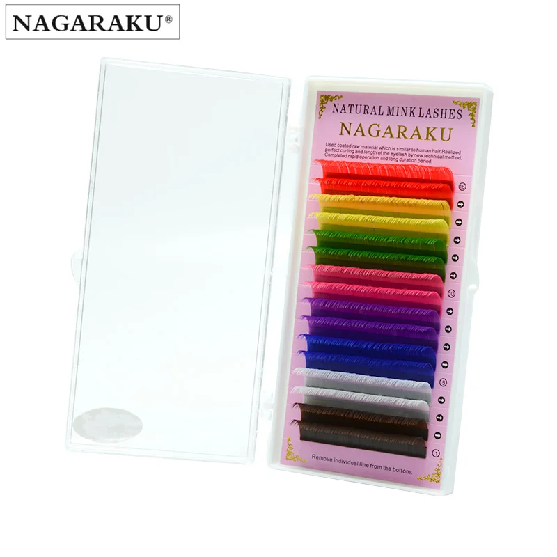 
NAGARAKU Цвет наращивание ресниц индивидуальные ресницы серо-коричневого цвета, цвета радуги, наращивание ресниц частный логотип 