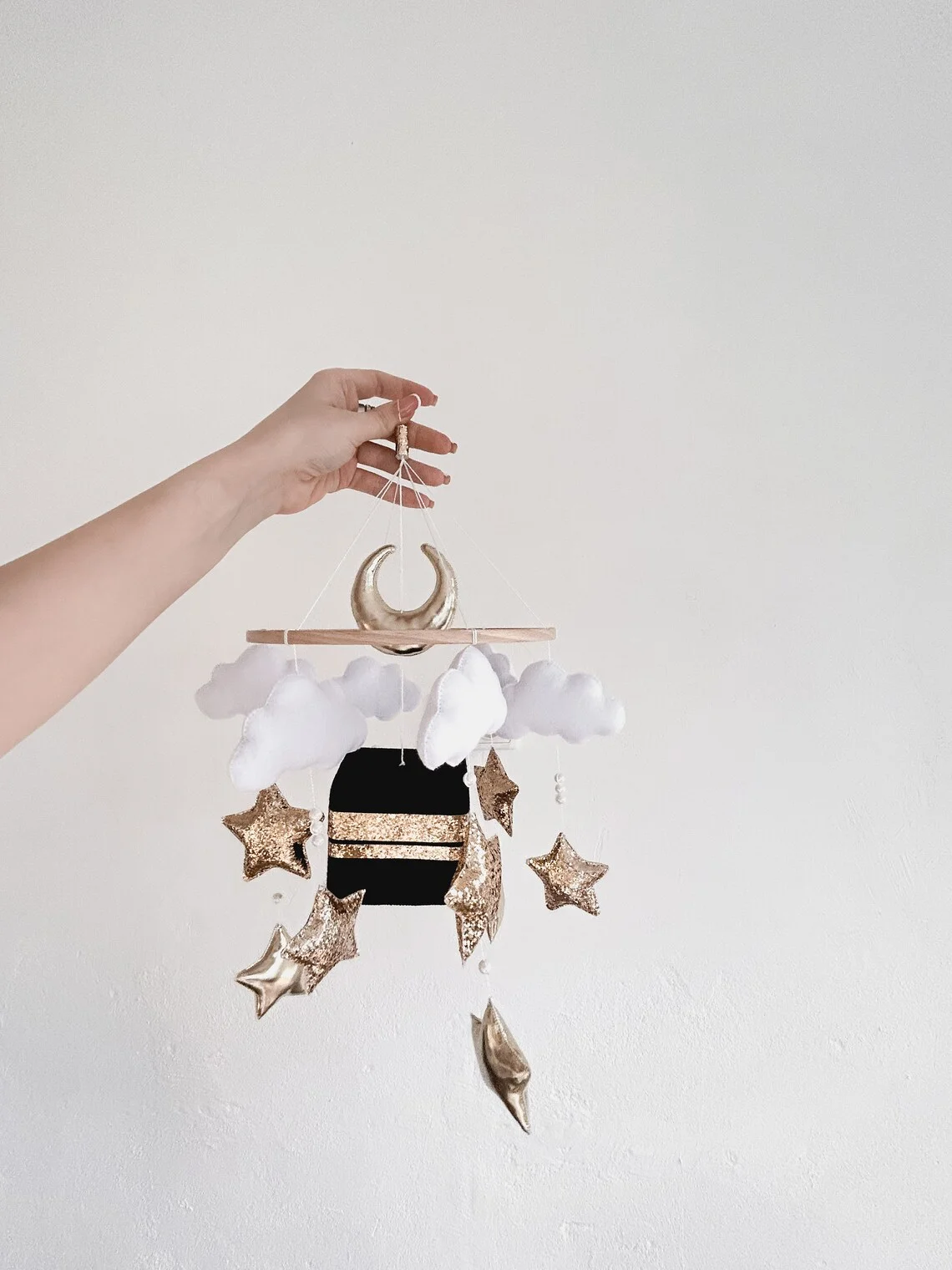 Hijab kaaba gift custom bedding hanging handmade soft felt toy islamic quran baby crib mobiles for girl boy room decor