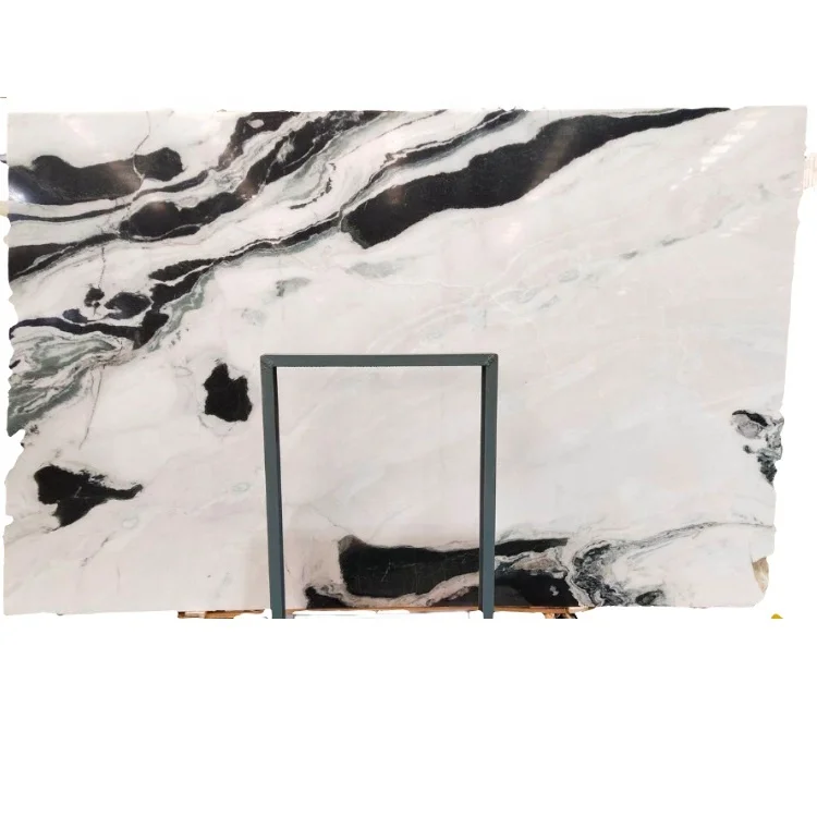 Polished bookmatch marble Panda White And Black Marble For Wall, Flooring Tiles And Countertop