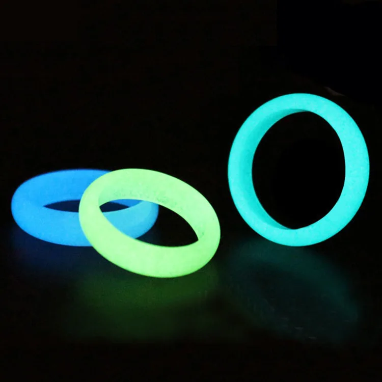Wholesale fashion trending multi-color Luminous stone ring growing in dark ring for male and female