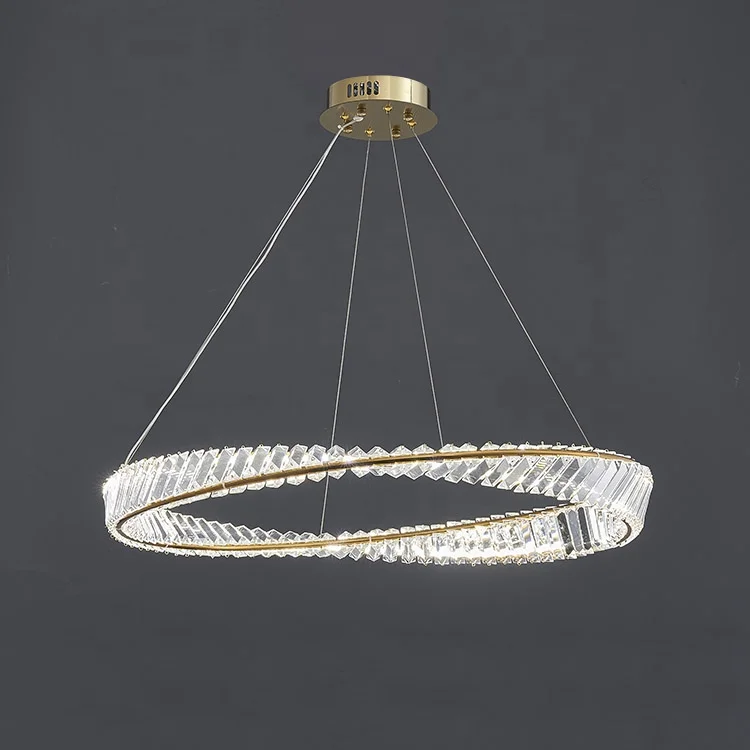 hotel  luxury golden lighting lustre cristal modern  ceiling chandelier design led circle  classic crystal pendant light