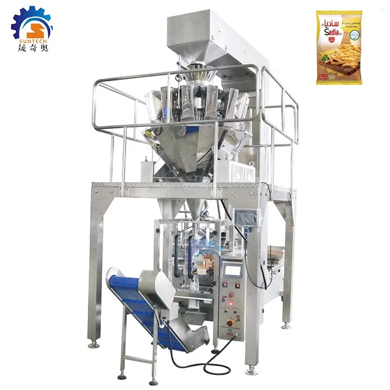 Automatic Fruit Mixed Salad Root Vegetable France Fries Sliced Mushrooms Carrot Leaves Fish Ball Filling Food Packing Machine