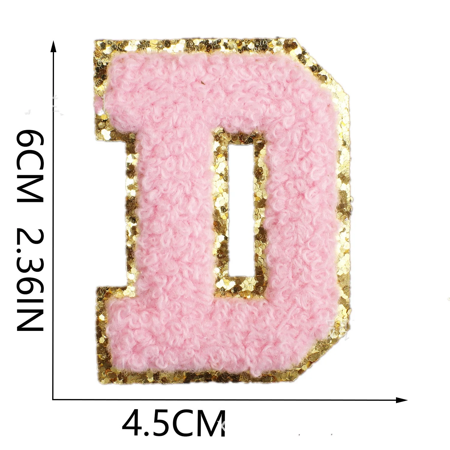 Anwen 6cm pink fabric embroidered English alphabet cloth hot fix stickers ironing computer embroidered chapter alphabet pattern