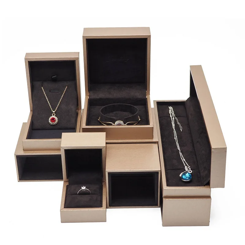 GR Wholesale Necklace Case Round Square paper Jewelry Ring Box Handmade Luxury Ping  PU Leather Jewelry Box With Logo Wedding
