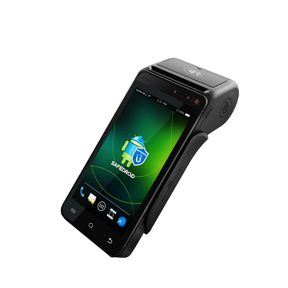 Android 12 smart mobile takeaway handheld pos terminal with nfc reader 5.5-inch screen with ticket pos system