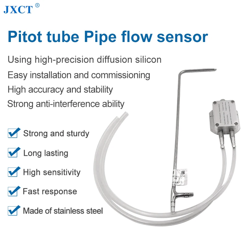 Pitot Tube Flow Rate Transmitter High Precision Micro Differential Pressure Transmitter