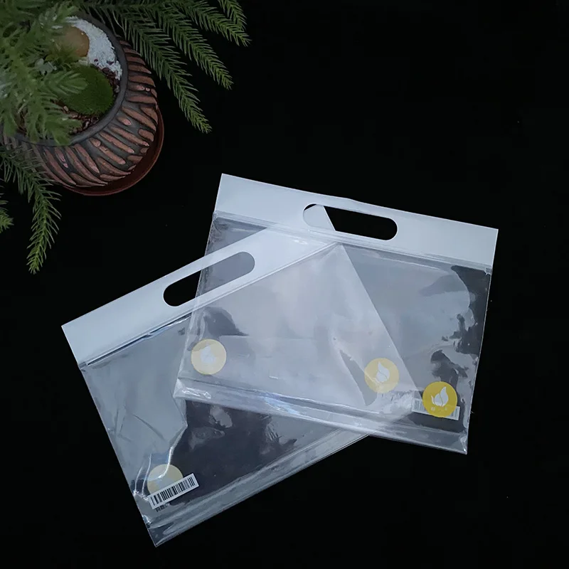 Small Plastic Hand Bag Cute Color Die Cut With Handle Plastic Merchandise Bag September Purchasing Festival