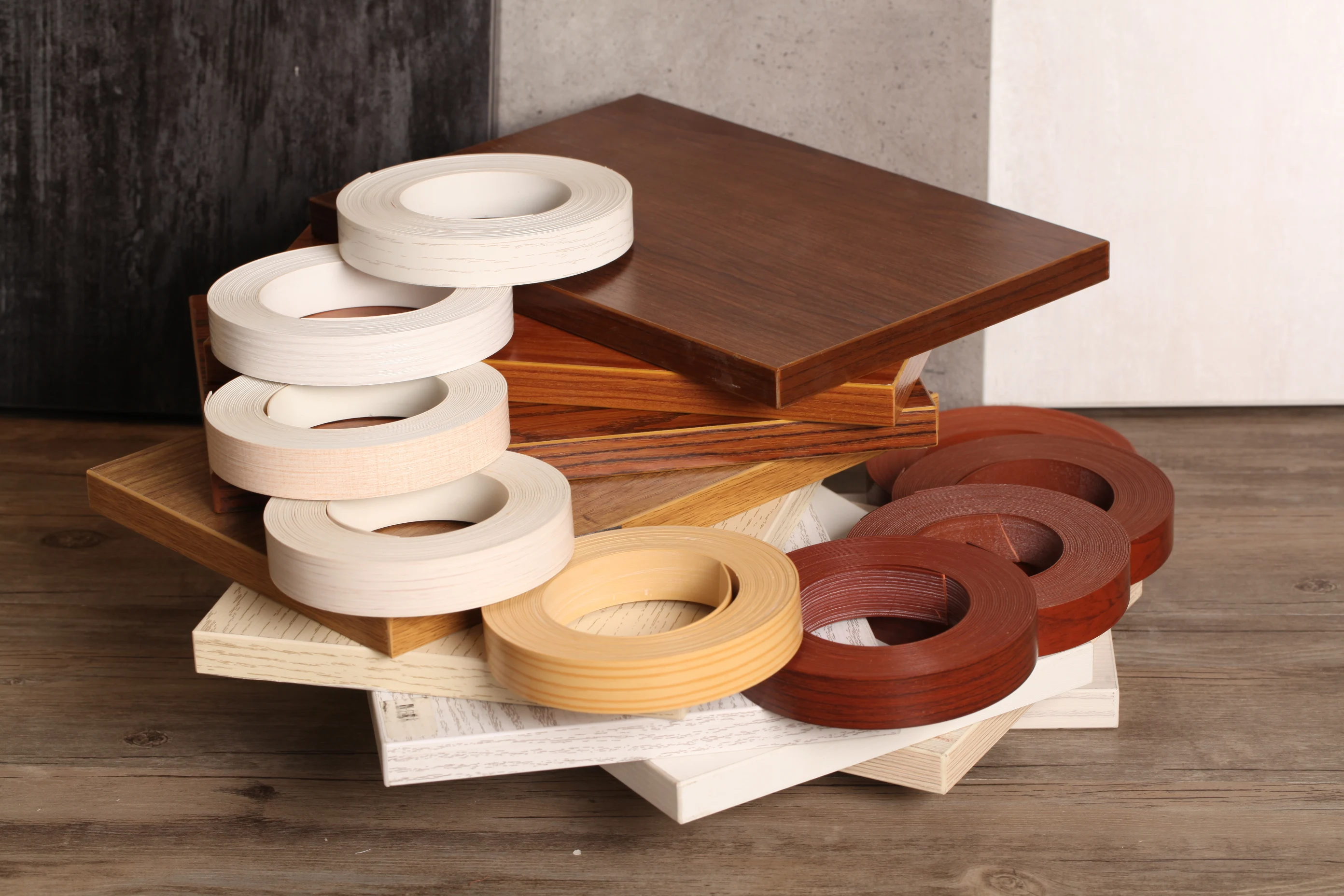 0.5*23mm solid red PVC/ABS/ acrylic edge sealing tape