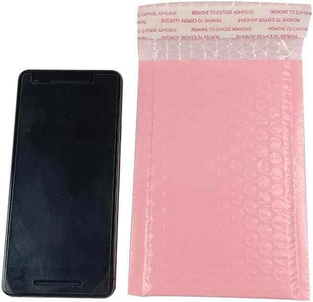 In Stock Factory Wholesale Co Extruded Mailer Envelope Bags Self Adhesive Pink Poly Bubble Envelope for Small Business Packaging