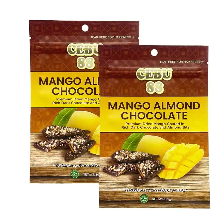 Wholesale Custom Logo Plastic Vacuum Snack Mango Dried Fruit Package Pouch Dry Food Chocolate Mango Packaging Bag