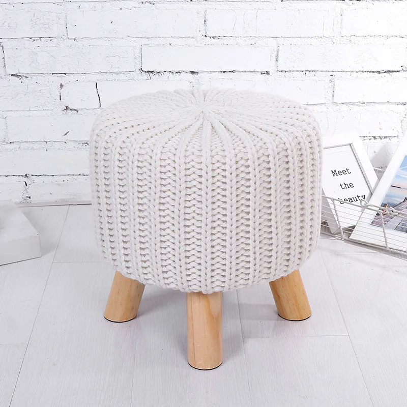 Competitive price knit pouf ottoman knit ottoman with legs knit ottoman stool With Discount