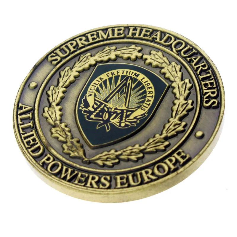 Factory manufactures cheap high quality custom company logo coins shiny antique metal sporting event challenge coins