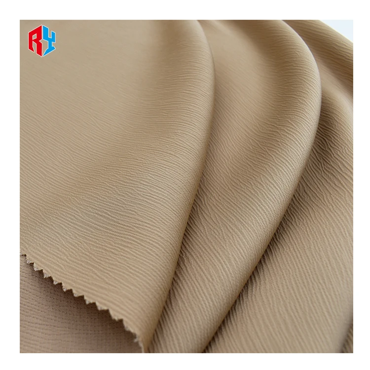 Premium 100% polyester fabric muslim tiktok fabric black crepe fabric for abaya dress