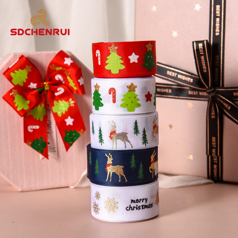 Custom100% Handmade print grosgrain gift ribbon stripes for girl hair bows for bows black ribbon tie