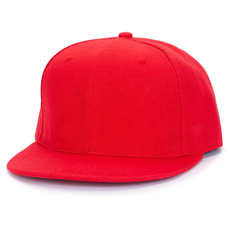 Wholesale solid color can customize your logo flat edge baseball hat flat brim hat