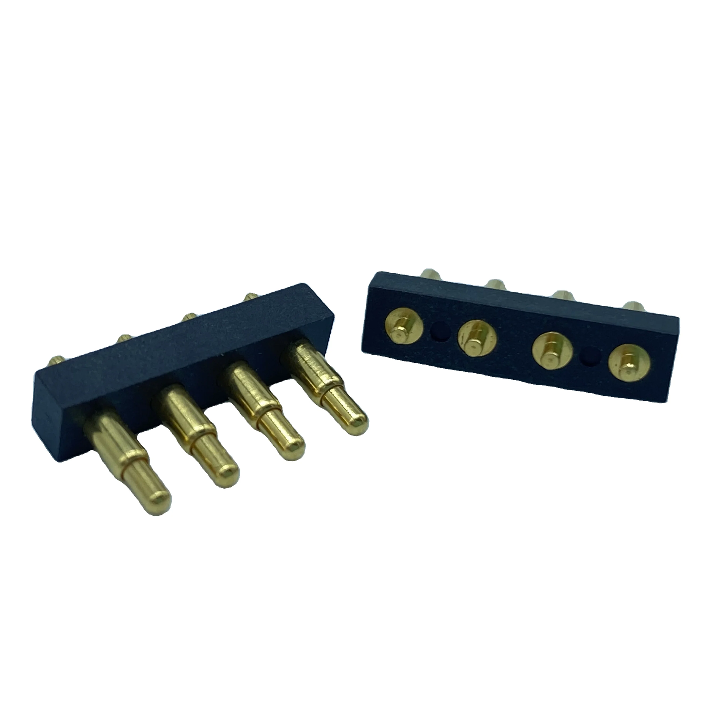 
DIP Type 4 Position Pogo Pin Battery Connector Pitch 2.54mm Spring Loaded Contact To Power Charger Male Socket OEM ODM 