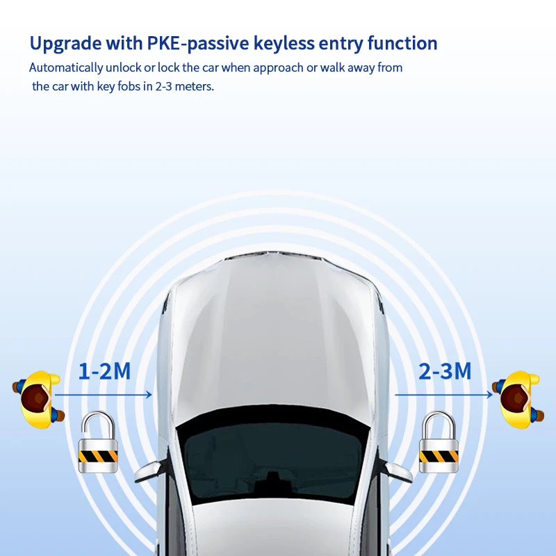 EASYGUARD Universal EC002-NFC-AA  PKE Car Alarm System Passive Keyless Entry & remote engine start & NFC lock unlock