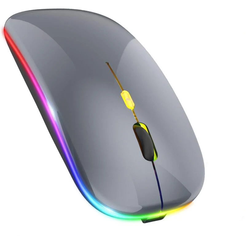 New hot slient wireless rechargeable ergonomic OEM mouse dual mode 2.4G Bt led mouse for office laptop PC