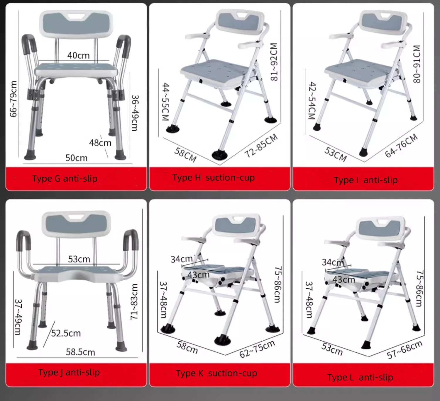 Non-slip bath chair for the elderly  Bathroom folding shower chair for pregnant women  Safety shower stand