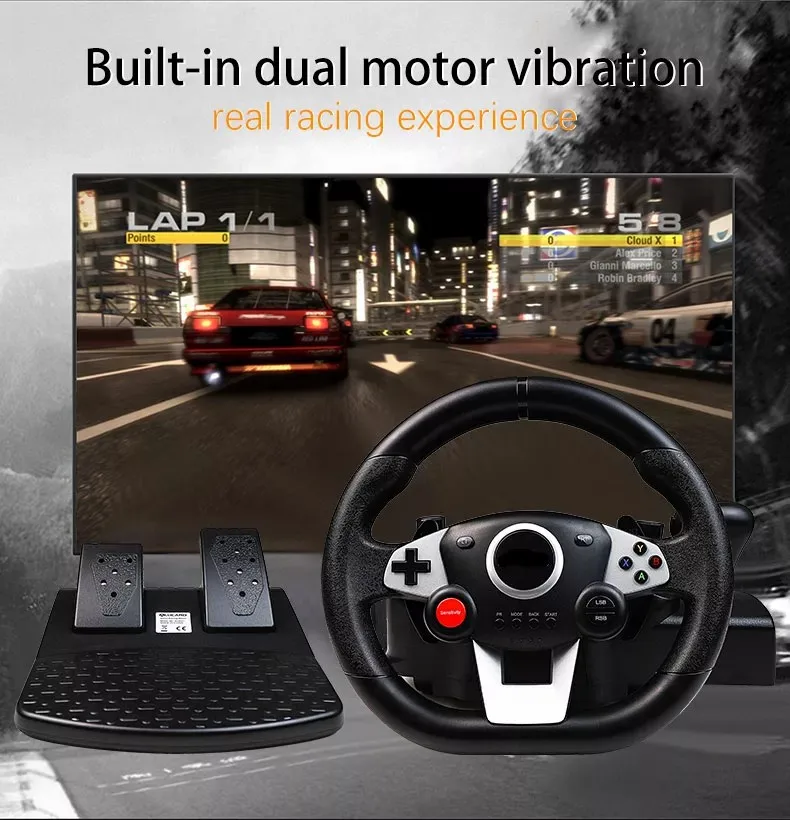 RW01 7in1Racing Game Steering Wheel For Ps3/4 Mobile Phone Xbox One With Pedals Clutch Shifter