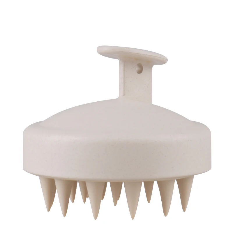 Lohas LMZ046-Pet Round Shampoo Brush for Improving Blood Circulation Wheat Straw Scalp Massager