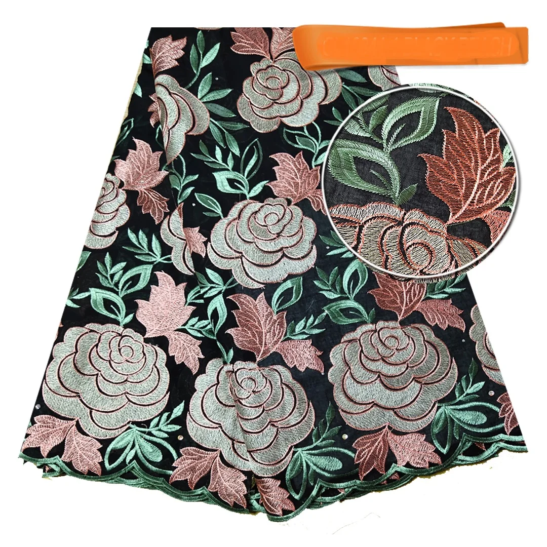 African fashion swiss voile embroidery lace cotton lace fabric with embroidery