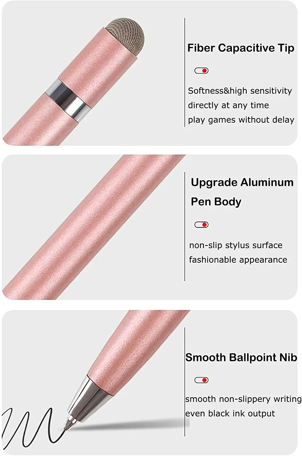 Stylus Pen Touch Screen High Precision 2 in 1 Capacitive Stylus Ballpoint Pen for Phone Tablet All Universal Touch creen Devices