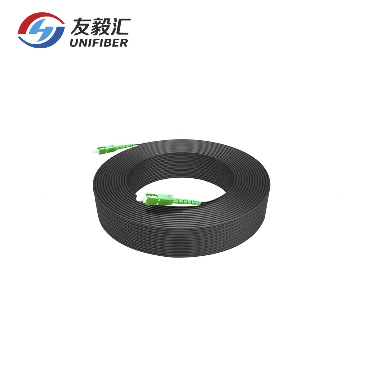 1F Outdoor FTTH Pre-Connectorized Flat Fiber Drop Cable Patch Cord G657A2 SC/APC-SC/APC