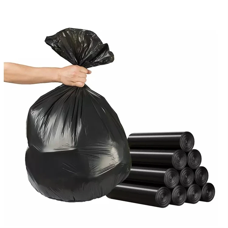 Heavy Duty Disposable Black Color Plastic Garbage Bag On Roll For Household