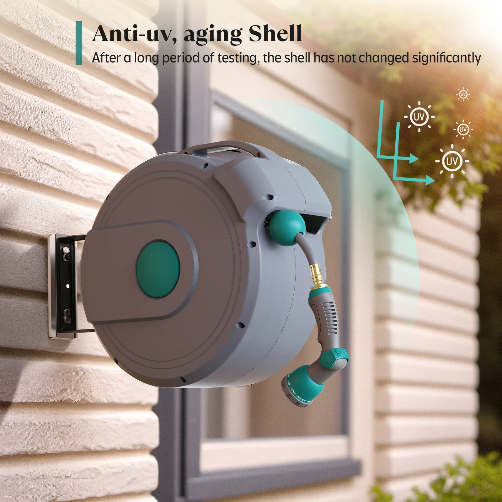 GARTENKRAFT 20M Customization Wall Mounted Automatic Retractable Water Garden Hose Pipe Reel Ideal For Driveway