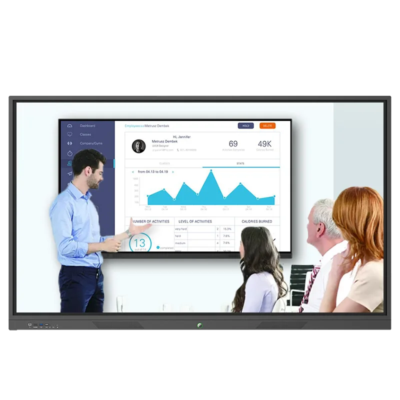 Wall mount custom office smart whiteboard 100 inch touch panel interactive white board for school