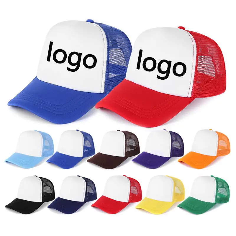 Oem Gorras Personalized Custom Print 3d Logo Embroidery Blank Sport Golf Dad Plain Foam Baseball Trucker Mesh Cap Hat