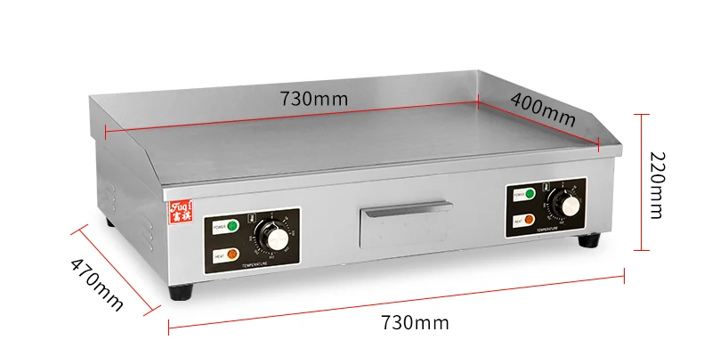 Fuqi Durable 4400w Stainless Steel Custom Electric Griddle Perfect For High-volume Cooking In Restaurants And Cafes
