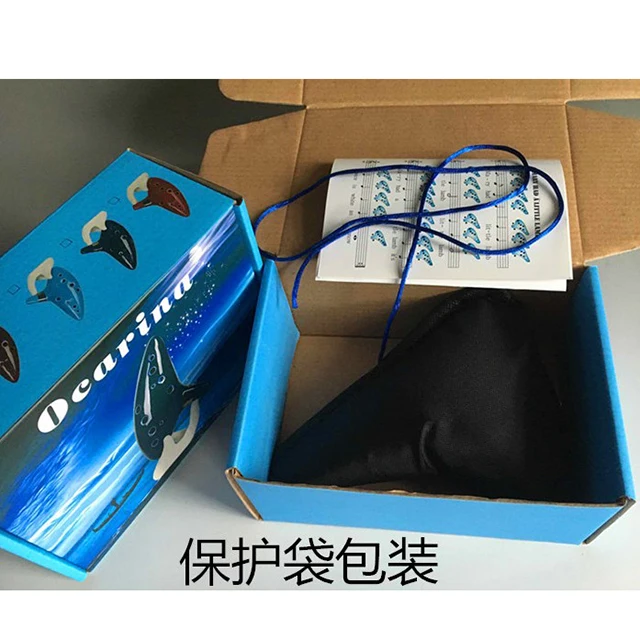 
New Arrival 12 Hole Ocarina Ceramic Alto C Legend of Zelda Ocarina Flute Blue Instrument decoration for zelda games with stand 