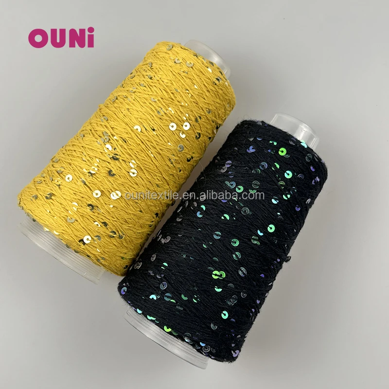 Очень популярная 100% 5 ply 3 + 6 100 грамм пряжа из натурального хлопка с блестками для детской прозрачной вязки мохер зимней шапки