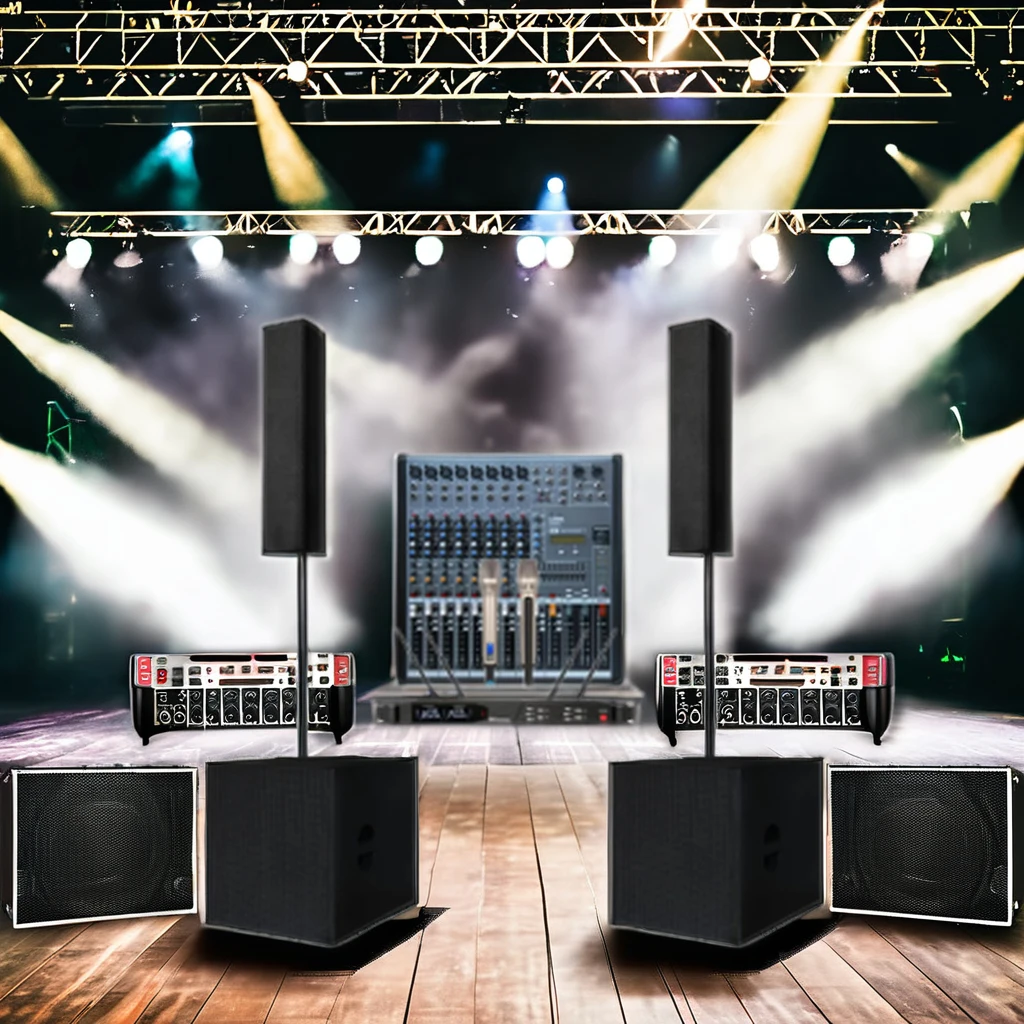 Professional Active Loudspeaker Column Speaker Set-MF4844+MF18S Audio Sound Equipment