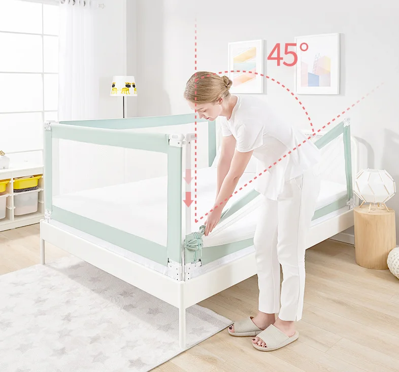 
2021 New Design Adjustable Kids Bed Rails Baby Safety Guardrail Children Bed Rail Fence Guards Bedrails 