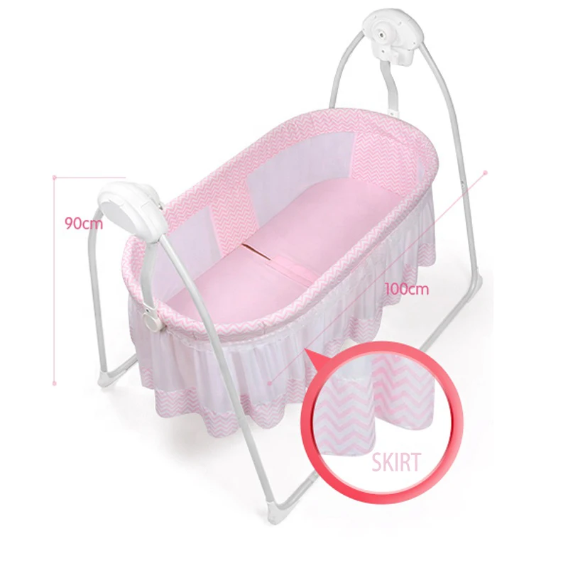 Foldable baby girl cot electric bassinet rock sleeper automatic swing baby bed