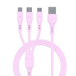2022 Newest Liquid Silicone Fast Charging Cable 3 in 1 USB  data cable Type C Data Transfer 6 Colors in stock