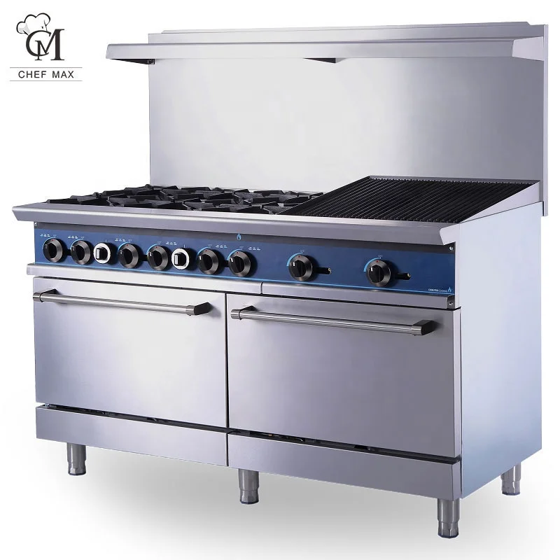 CHEFMAX commercial cooking stove 6 burner commercial gas range with oven