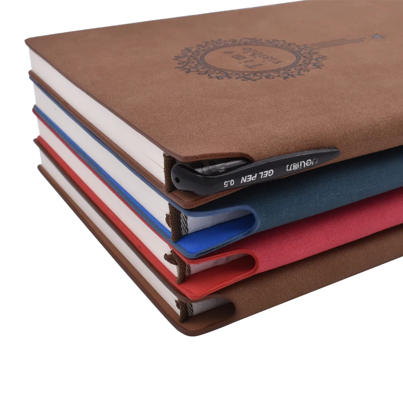 Business and School A5 Spiral Notebook Leather Hardcover with Thermal Binding for Students