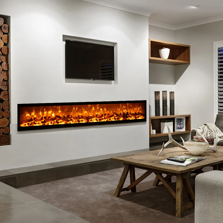 High Quality Living Room Electric Fireplace Insert Smart Double Sided Fireplace Tv Stand Luxury