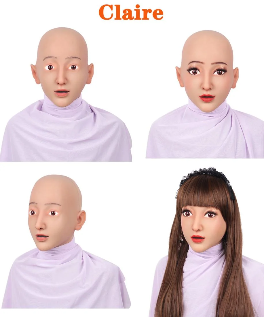 Halloween Crossdresser Realistic Goddess Face full head Mask female Silicone mask